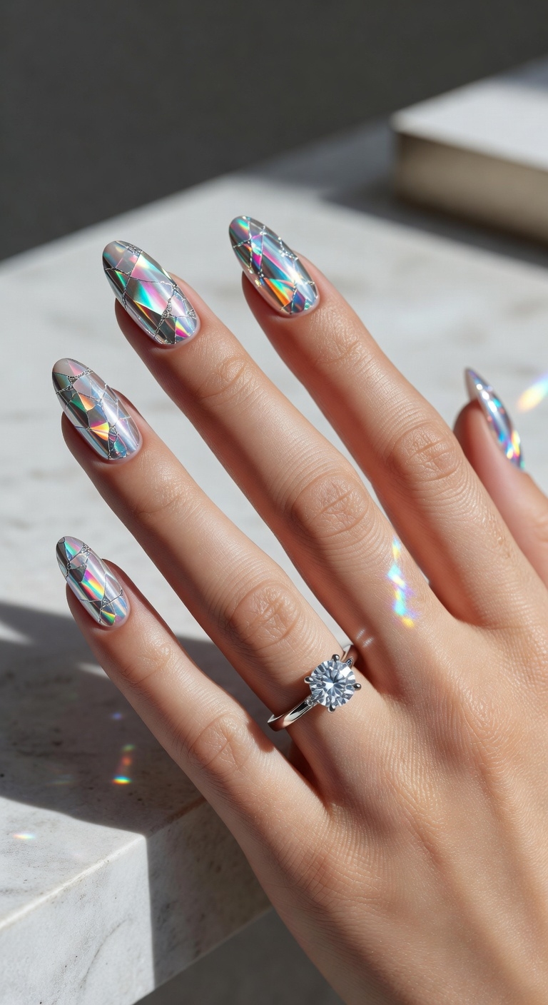 iridescent holographic nail elegance