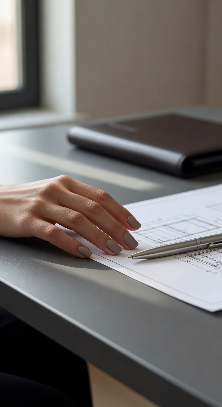 matte taupe sophisticated confident elegance