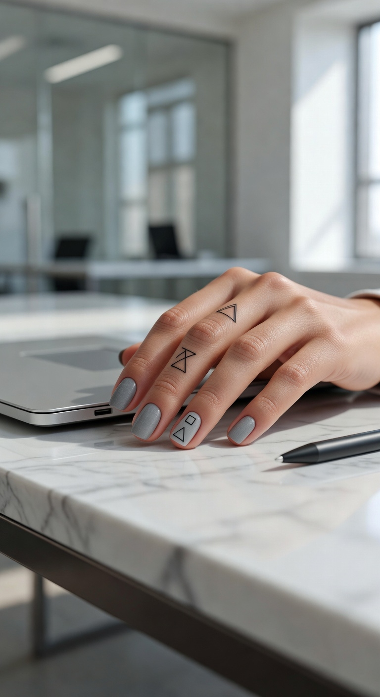 minimalist geometric nail art