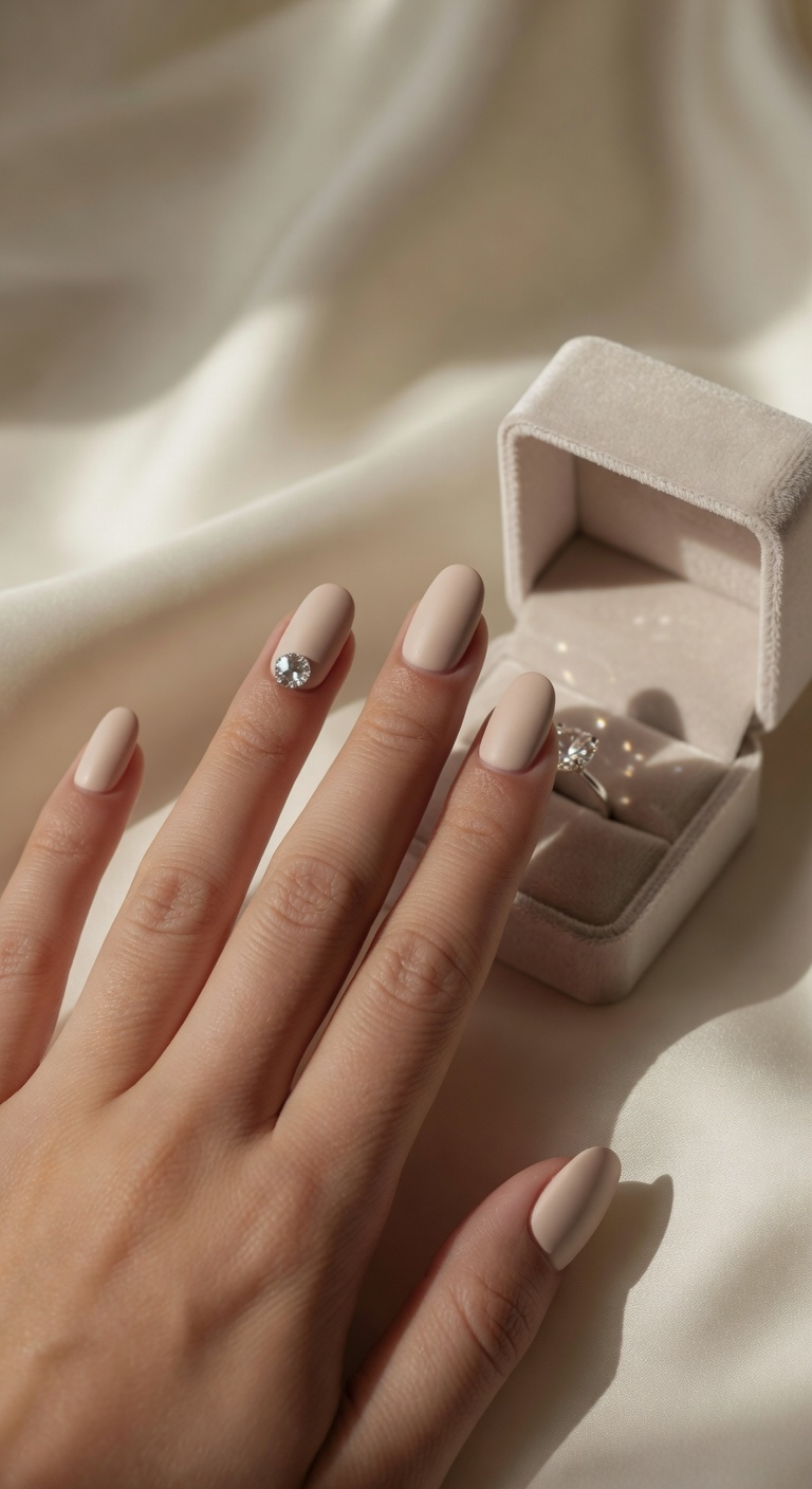 minimalist sparkling nail design
