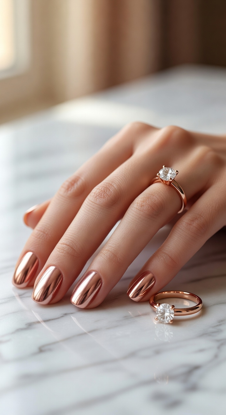 rose gold manicure elegance
