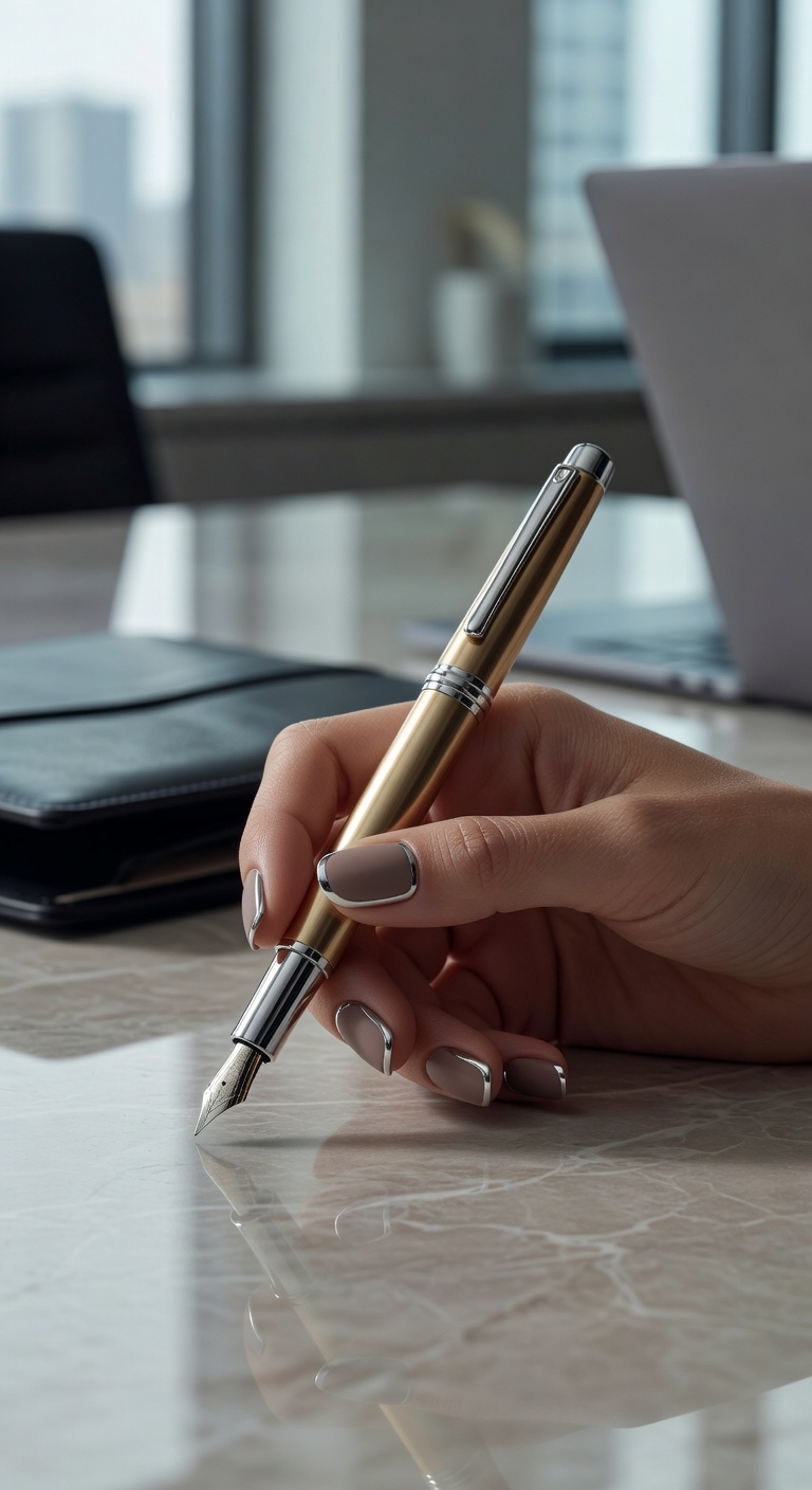 sophisticated taupe chrome elegance