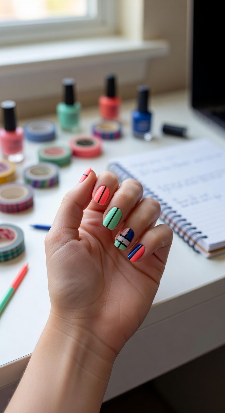 tape bold color blocks