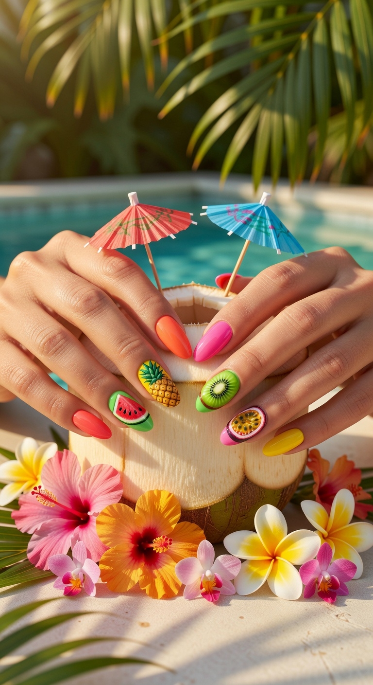 tropical nail art fun