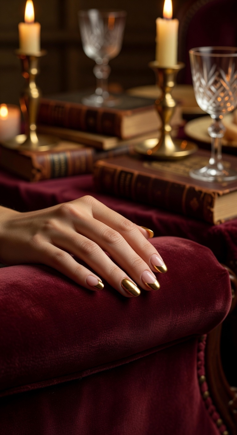 vintage gold nail elegance