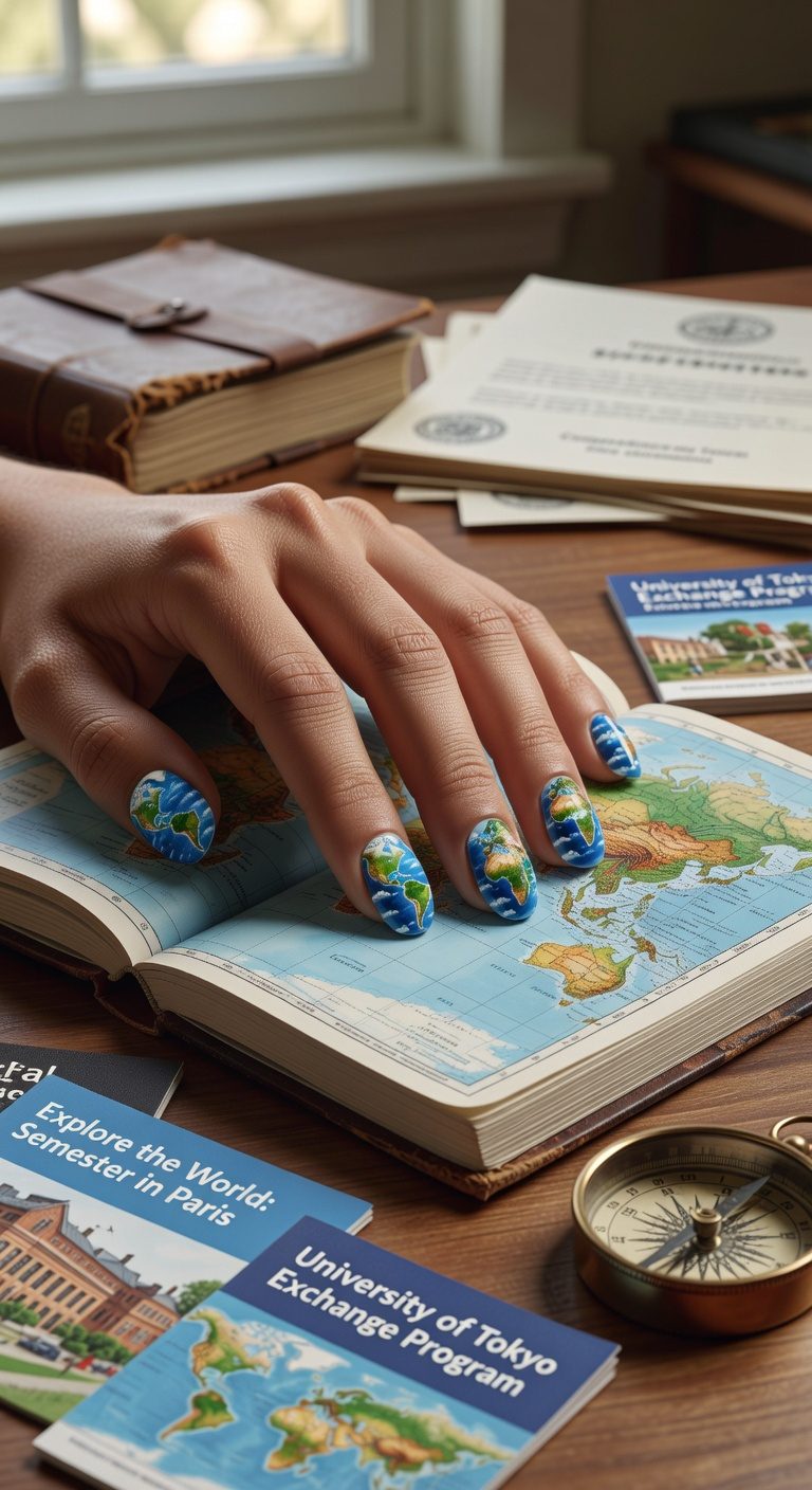 wanderlust inspired nail art