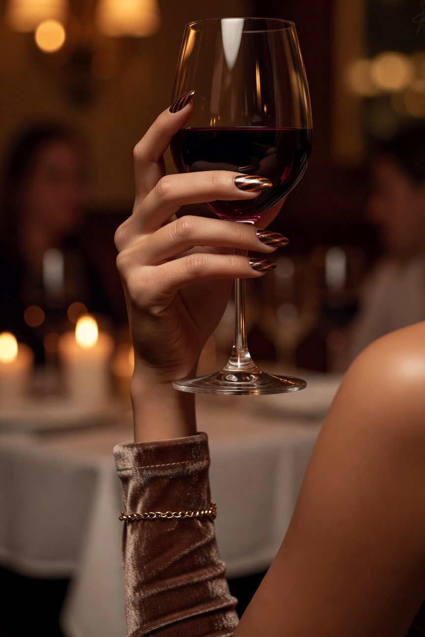 copper striped brown elegance