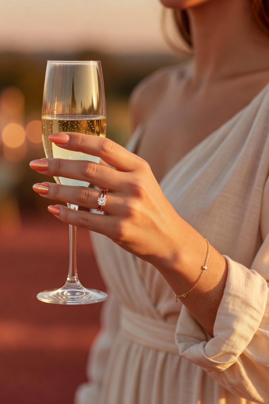 coral gradient with gold