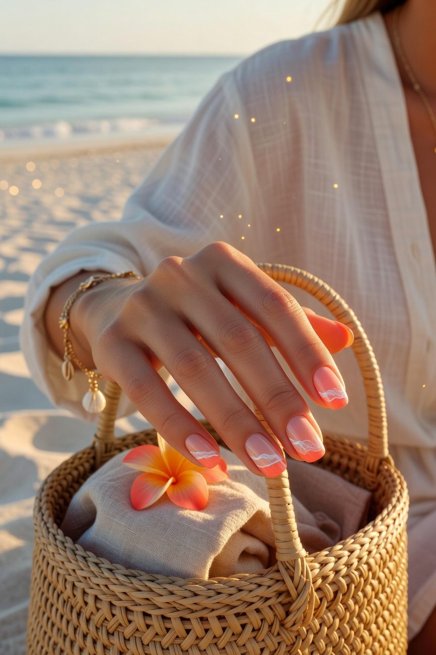 coral ombr beach vibes