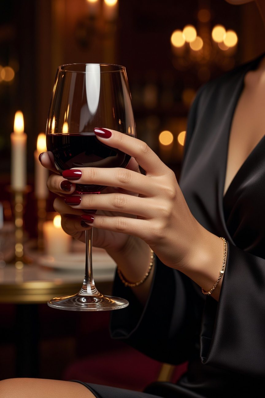 elegant deep burgundy gloss