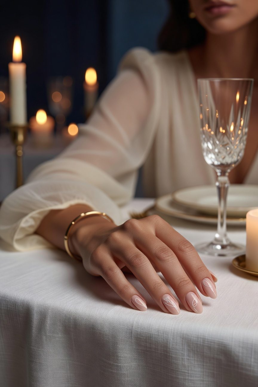 elegant minimalist nail art