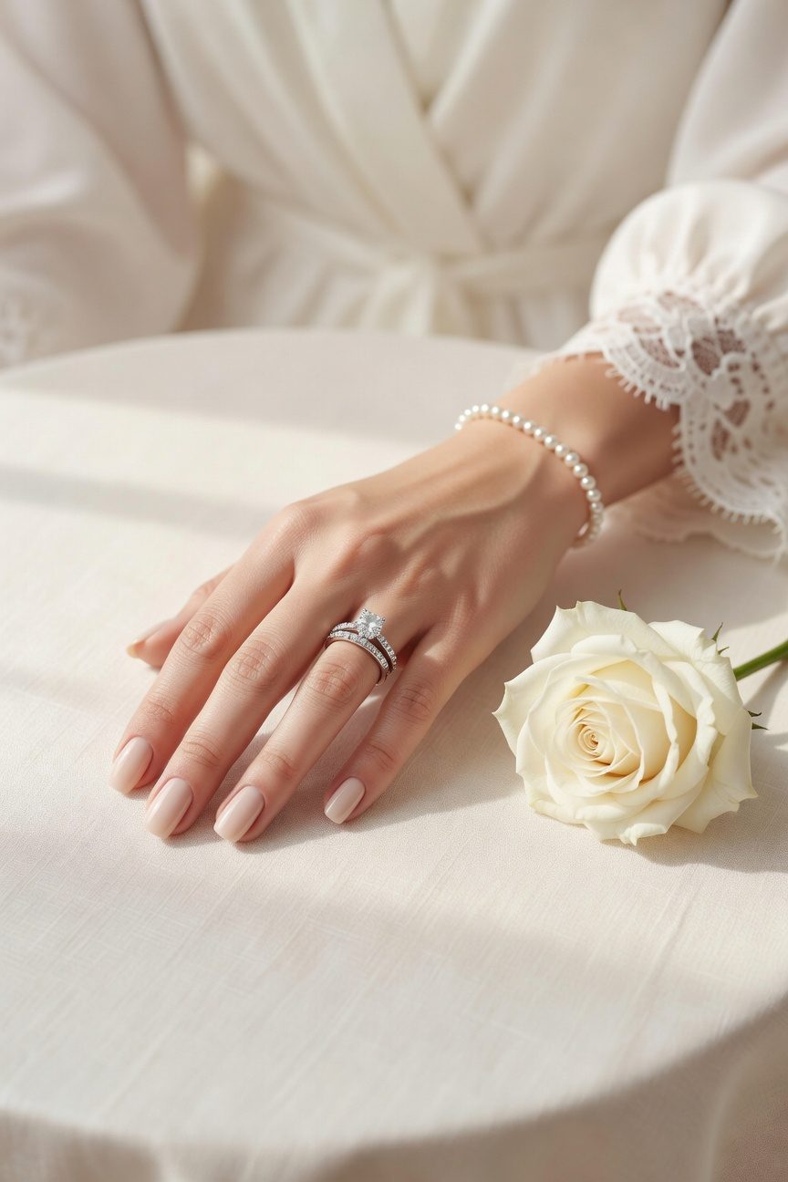 elegant nude nails shine