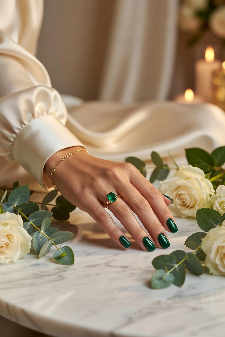 emerald glamour with gold