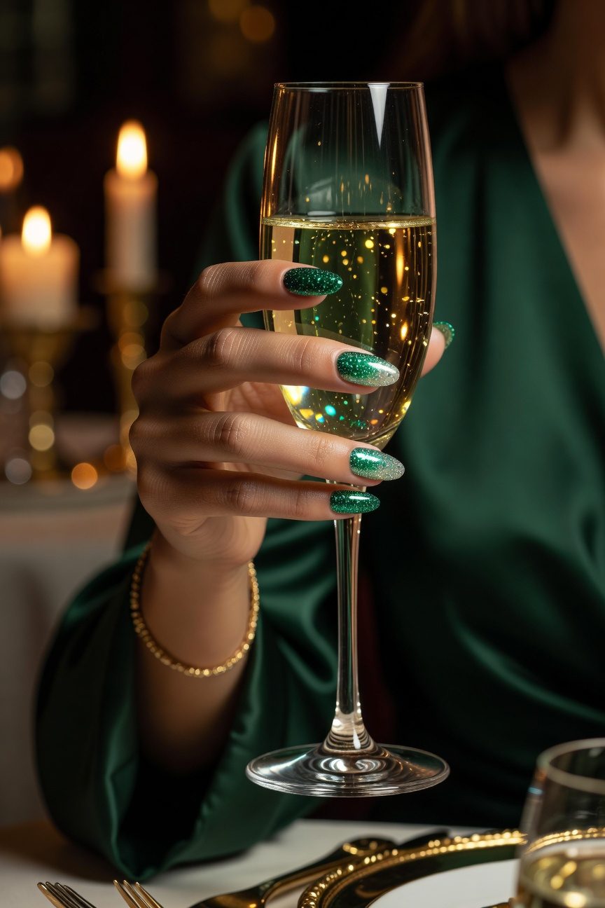 emerald glitter gradient effect