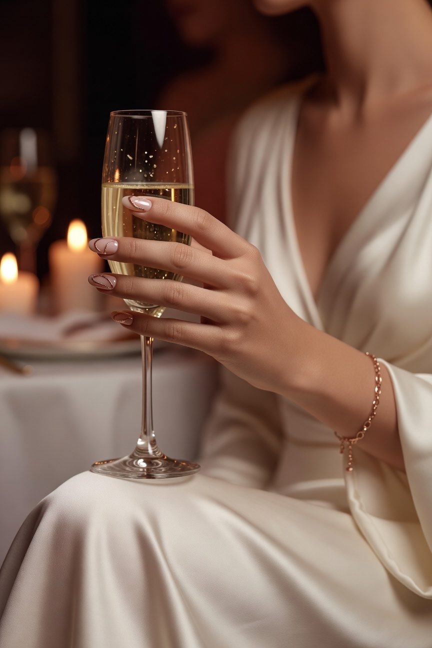 metallic nude elegance shine