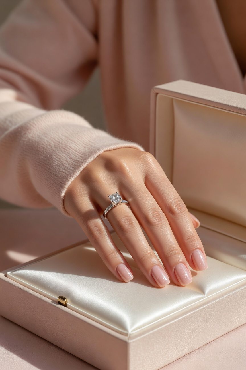 nail polish enhances engagement ring