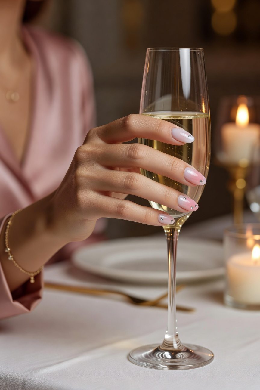 romantic blush nail art