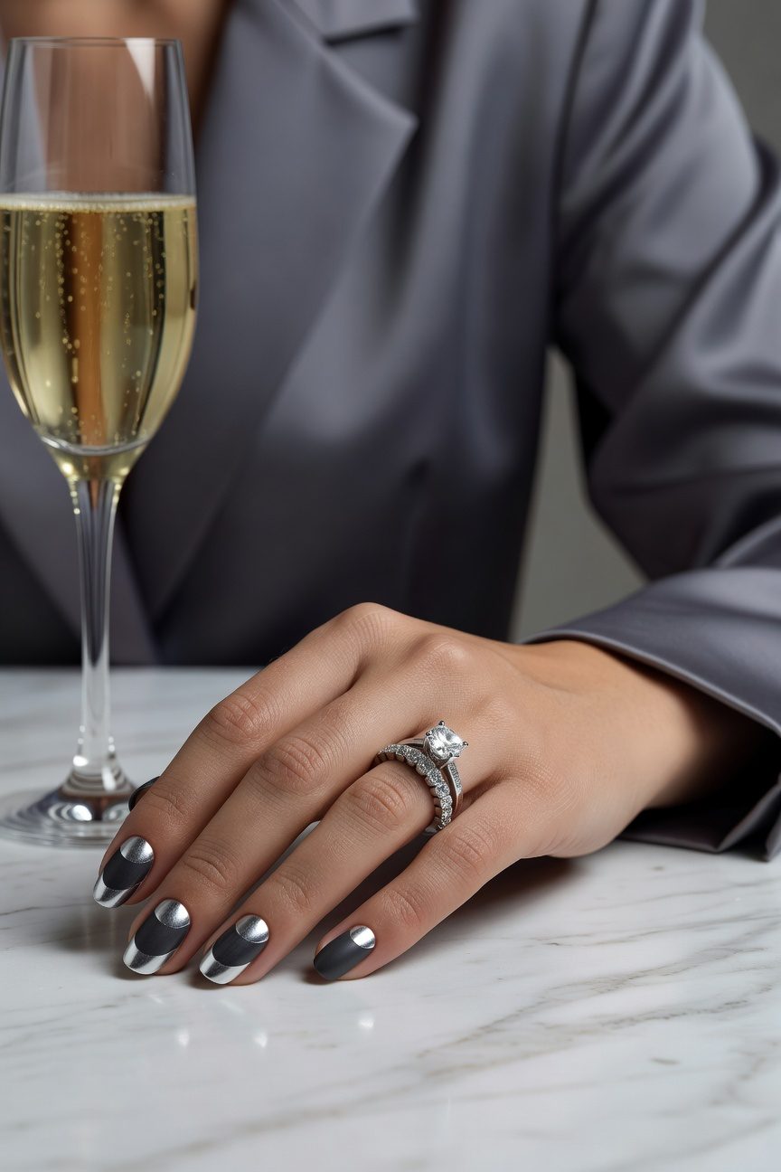 sleek metallic crescent design