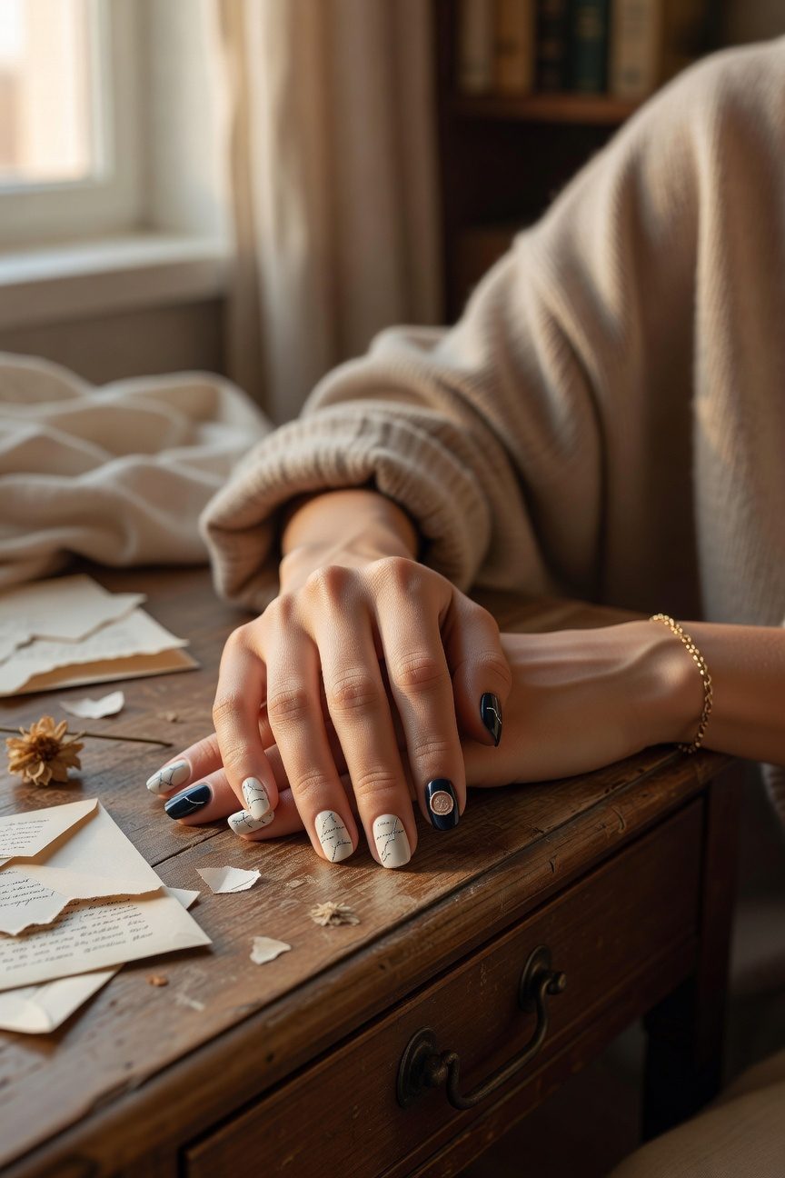 stylish symbolic closure nails