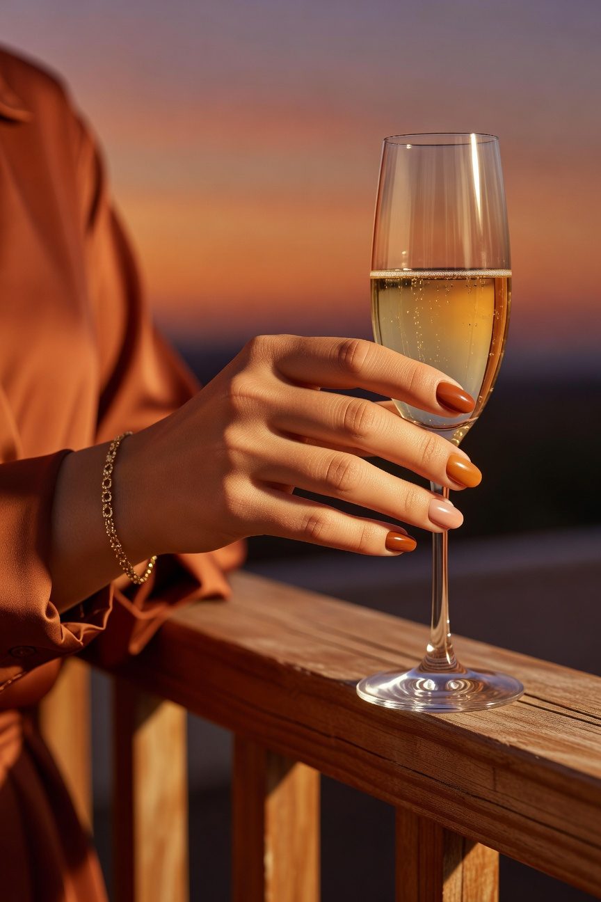 sunset inspired nail gradient