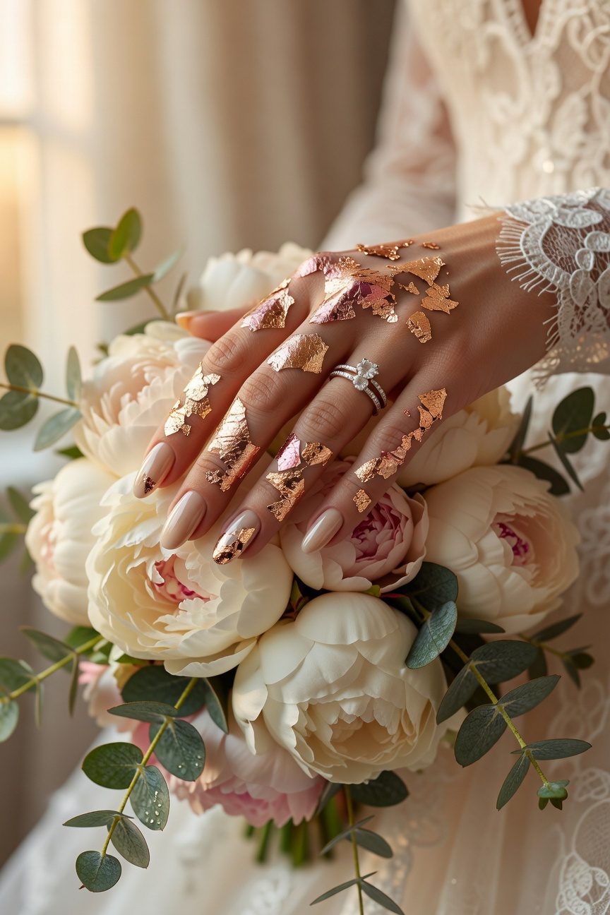 textured rose gold elegance