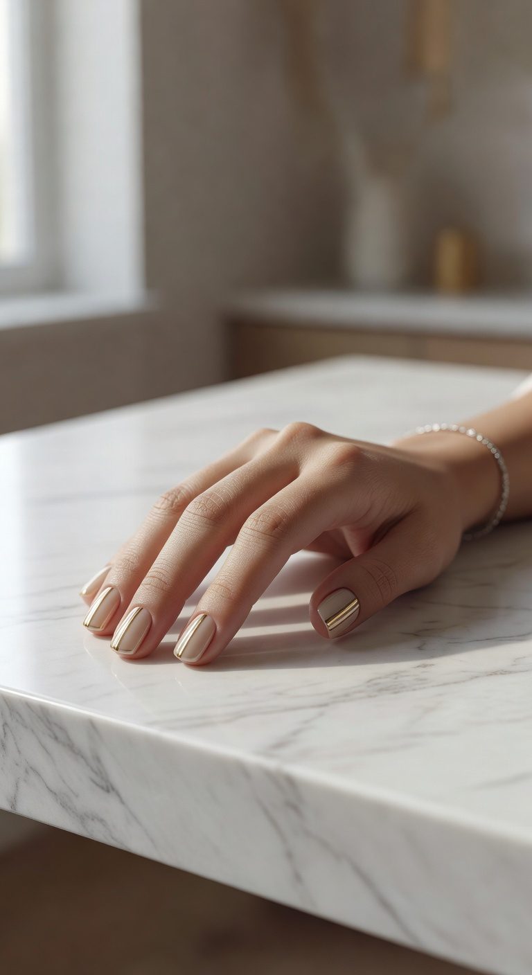 elegant nude gold accents