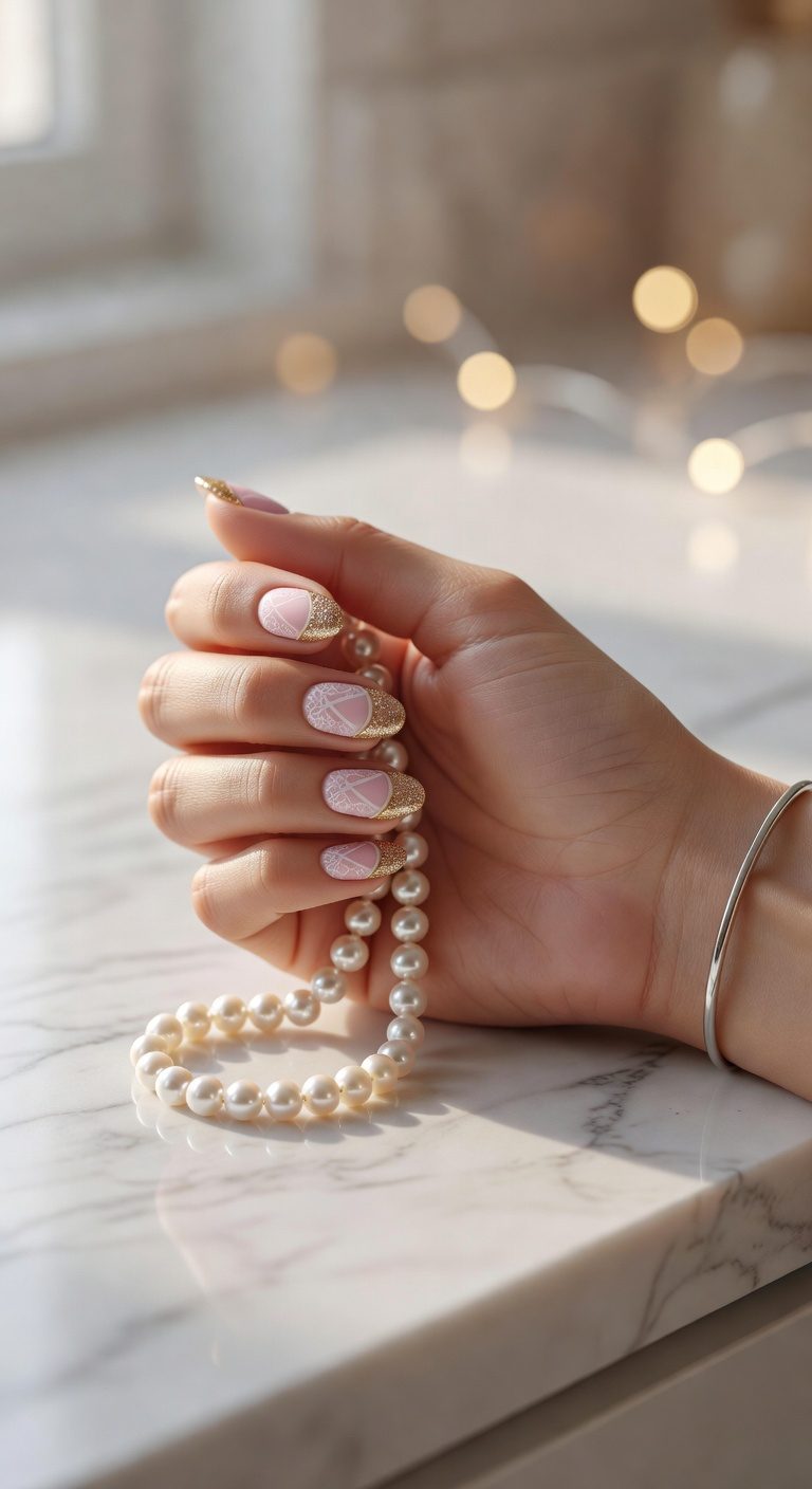 ethereal pastel manicure glow