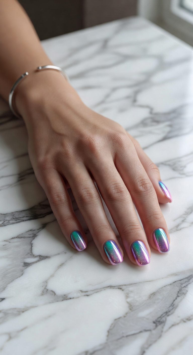 futuristic holographic color shift
