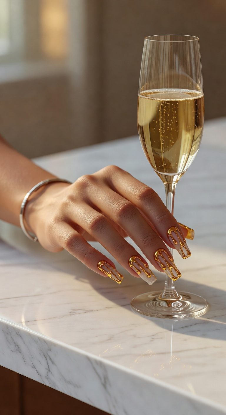 liquid gold drip elegance