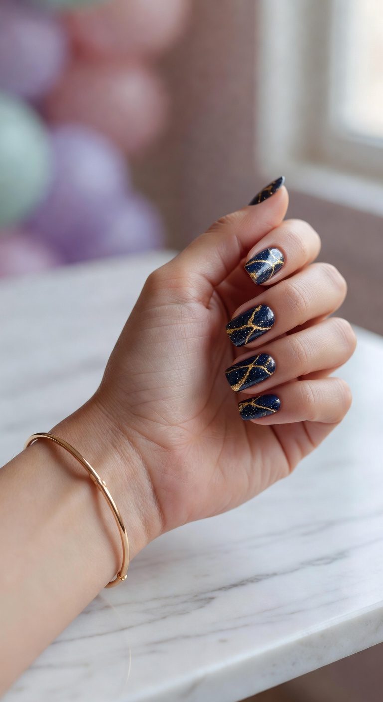luxurious shimmering party nails