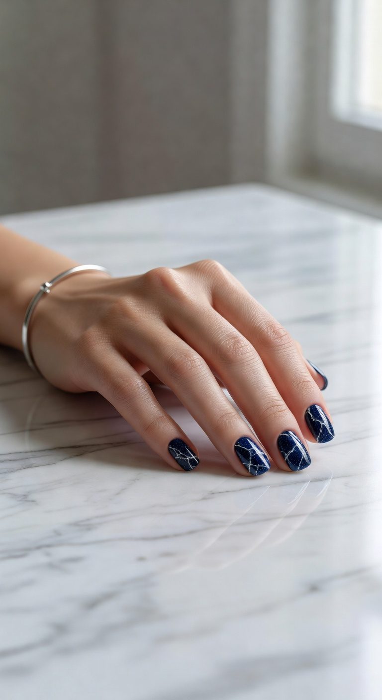 midnight blue marble elegance