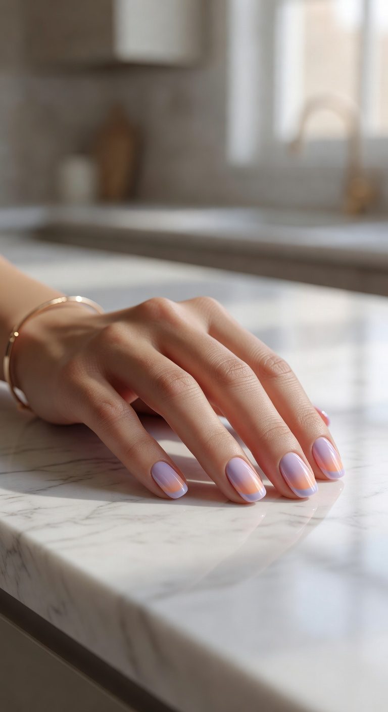 pastel lavender orange gradient