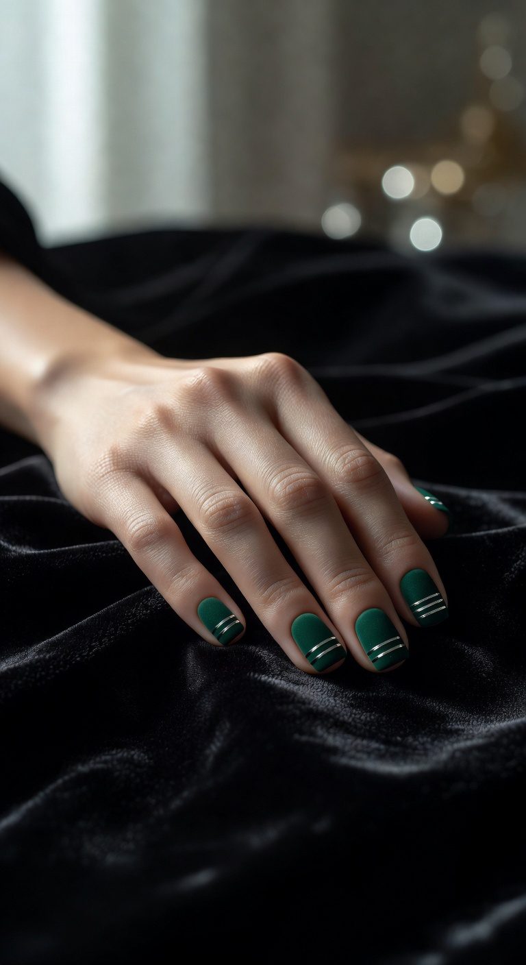 regal emerald metallic manicure