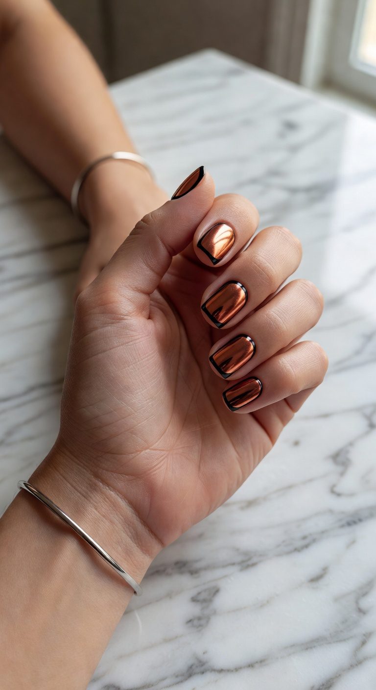 sleek metallic black contrast