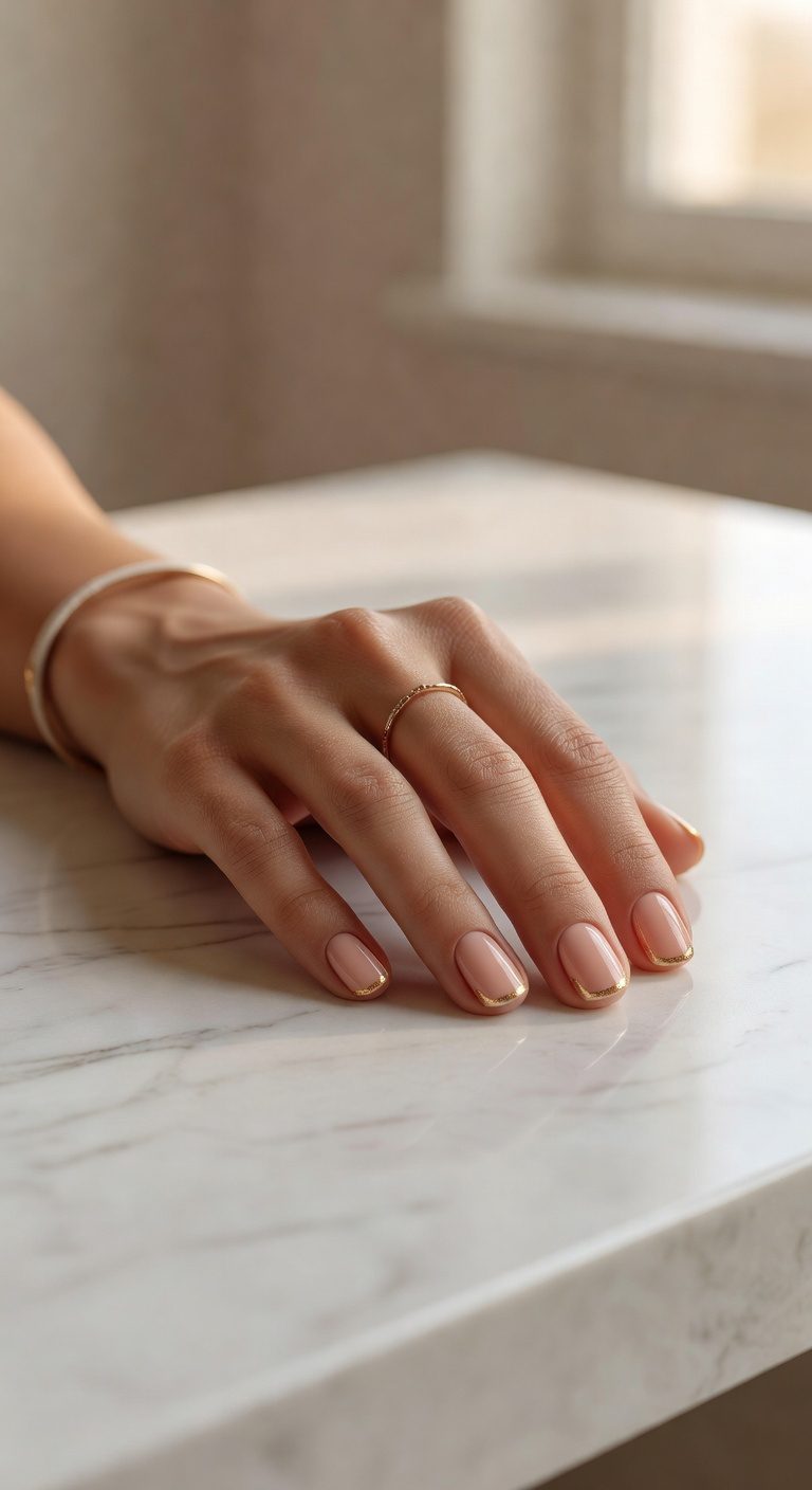 soft peach with gold accent