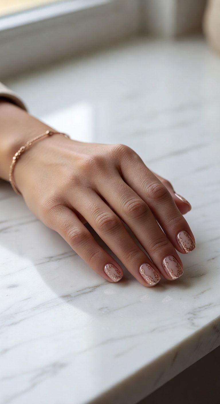 subtle rose gold daytime sparkle
