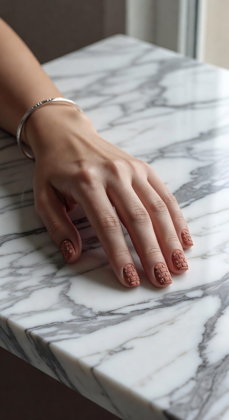textured brick wall manicure