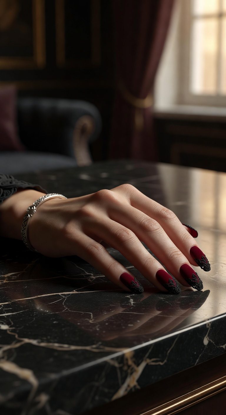 velvet lace filigree elegance