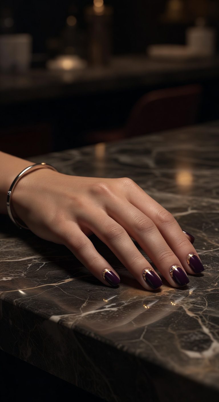 velvety midnight plum accents