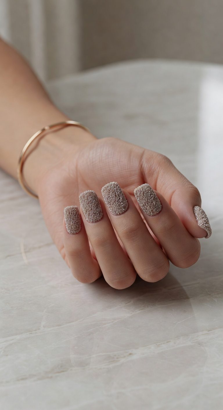 velvety textured taupe finish