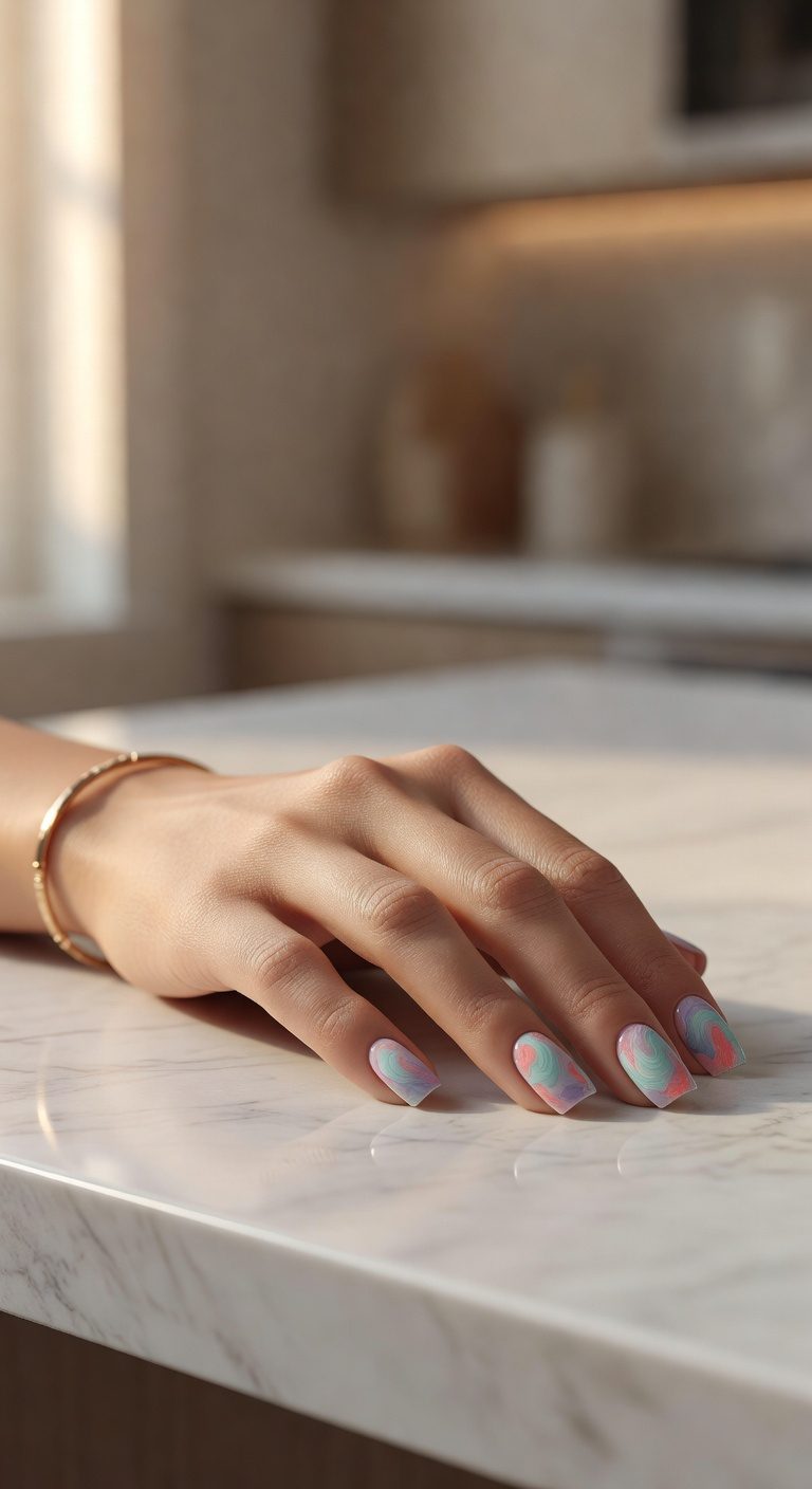 watercolor square tip elegance