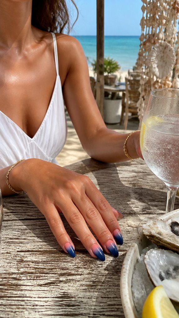 beach inspired ombre nail colors