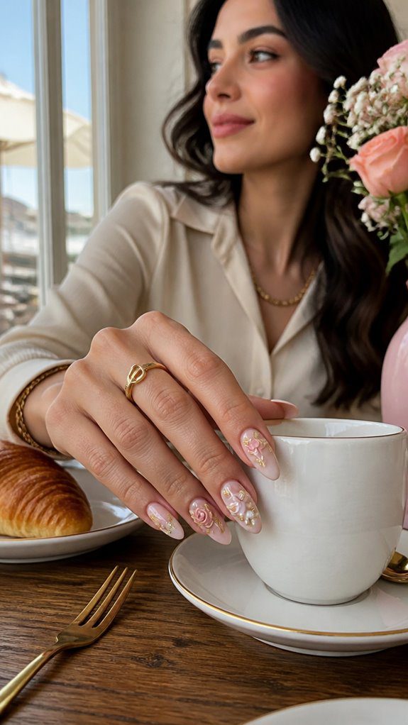 elegant 3d nails for celebrations