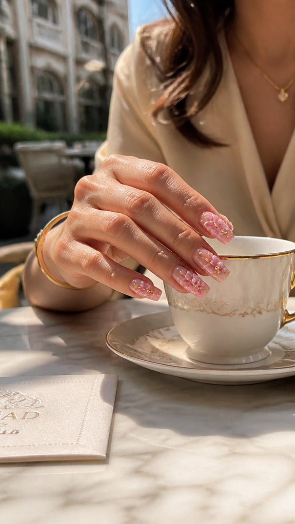 elegant nature inspired nail artistry
