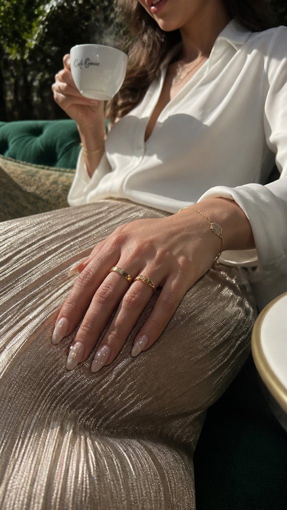 elegant pearl nail designs