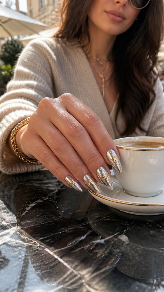 gems enhance chrome nails