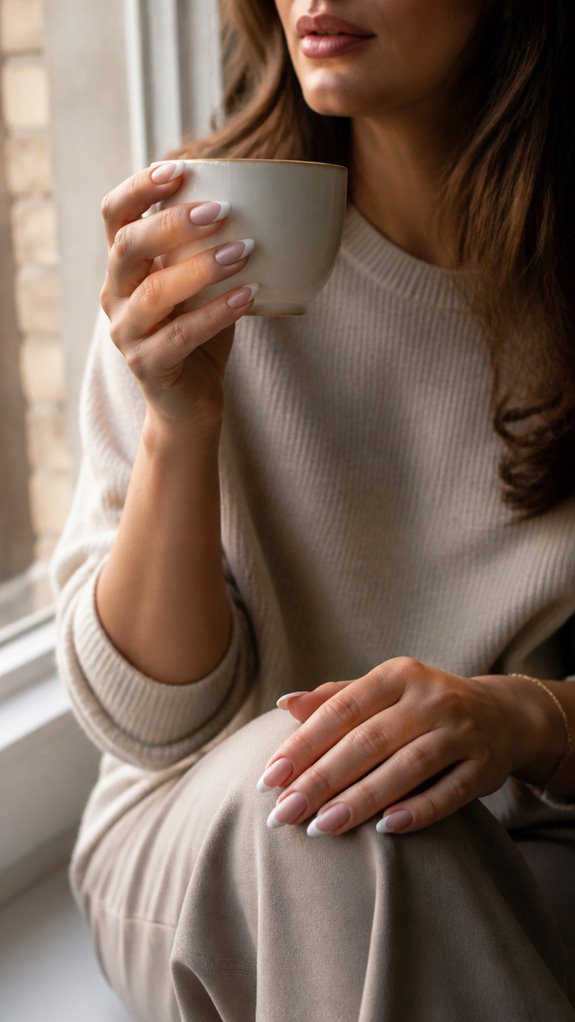 matte french manicure elegance