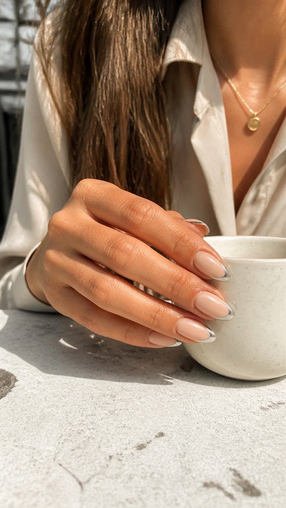 metallic french tip elegance