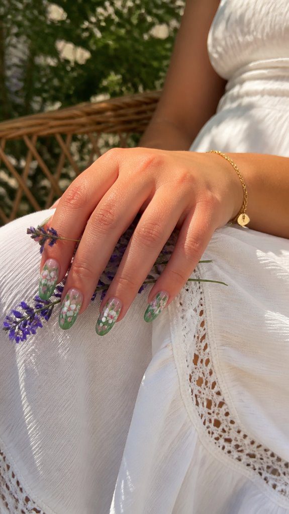 nature inspired ombre nails
