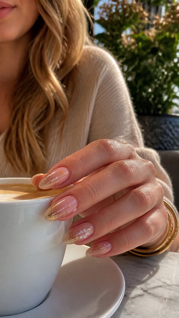 ombre nails with accents